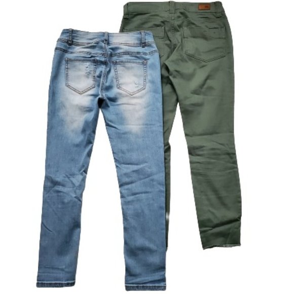 Set Of 2 Women's RSQ Baja Ankle Distressed Sz 1 & Encore Light Wash Sz 5 Jeans - Picture 2 of 14